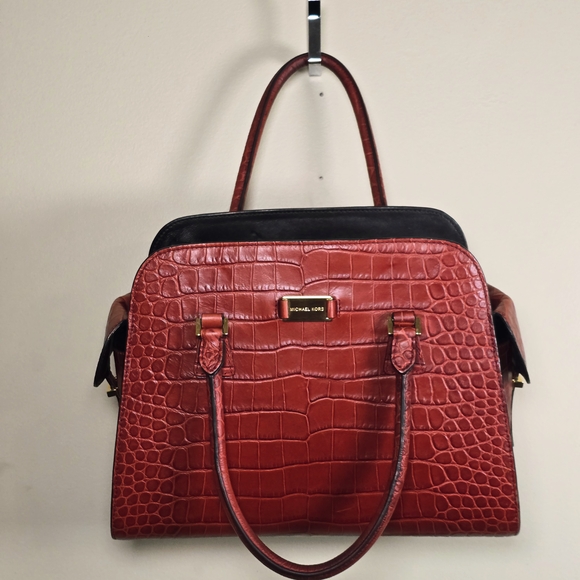 Michael Kors Crimson Crocodile Satchel - Picture 6 of 15